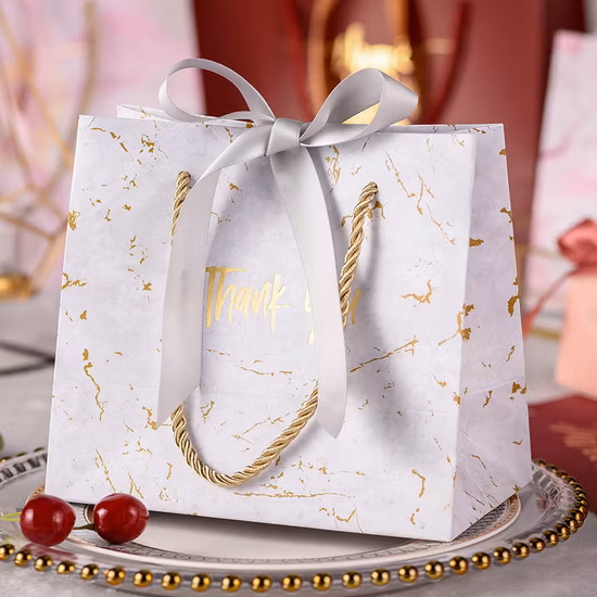 China Factory Wholesale Luxury High Quality Custom PP Handle Paper Shopping Packaging Tote Gift Bags with Ribbon Closed Garment Bag